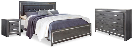 Lodanna Gray LED Upholstered Panel Bedroom Set from Ashley - Luna Furniture