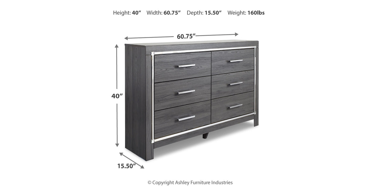 Lodanna Queen Panel Bed with Dresser in Gray from Ashley Furniture - Luna Furniture