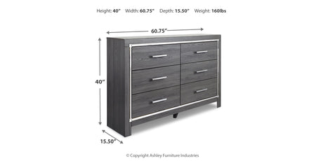Lodanna Full Panel Bed with 2 Storage Drawers with Dresser in Gray from Ashley Furniture - Luna Furniture