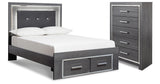 Lodanna Full Upholstered Panel Storage Bed and Chest from Ashley Furniture - Luna Furniture