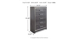 Lodanna King Panel Bed with 2 Storage Drawers with Mirrored Dresser, Chest and 2 Nightstands in Gray from Ashley - Luna Furniture