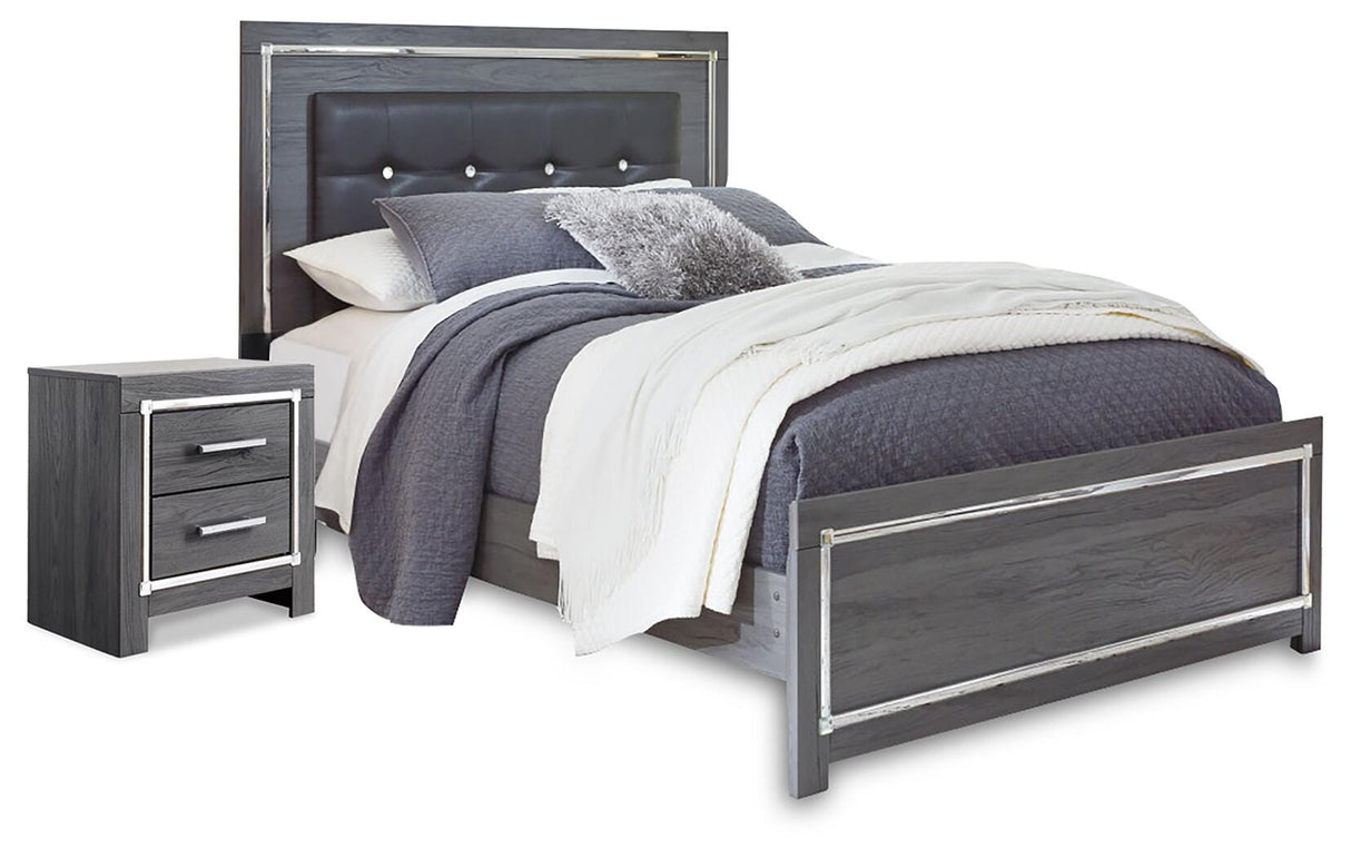 Lodanna Gray Queen Panel Bed and Nightstand from Ashley - Luna Furniture