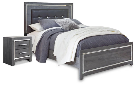 Lodanna Gray Queen Panel Bed and Nightstand from Ashley Furniture - Luna Furniture