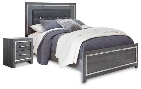 Lodanna Gray LED Upholstered Panel Bedroom Set from Ashley - Luna Furniture