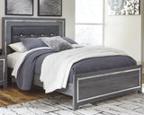Lodanna Queen Panel Bed with Mirrored Dresser, Chest and 2 Nightstands in Gray from Ashley - Luna Furniture