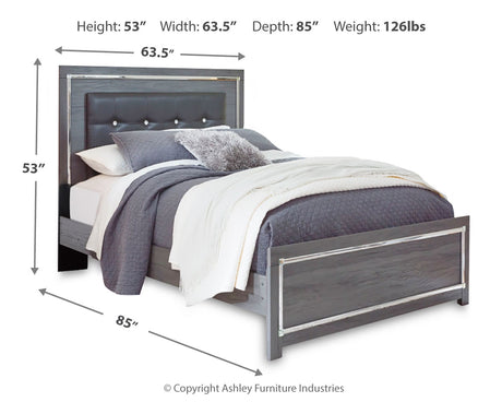Lodanna Gray Queen LED Upholstered Panel Bed from Ashley - Luna Furniture