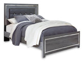 Lodanna Queen Panel Bed with Mirrored Dresser, Chest and 2 Nightstands in Gray from Ashley Furniture - Luna Furniture
