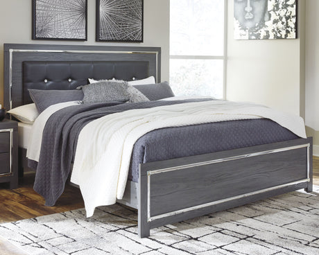 Lodanna Gray LED Upholstered Panel Bedroom Set from Ashley - Luna Furniture
