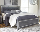 Lodanna Gray King LED Upholstered Panel Bed from Ashley - Luna Furniture