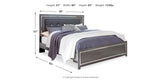 Lodanna Gray King LED Upholstered Panel Bed from Ashley - Luna Furniture