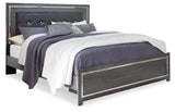 Lodanna Gray King LED Upholstered Panel Bed from Ashley - Luna Furniture
