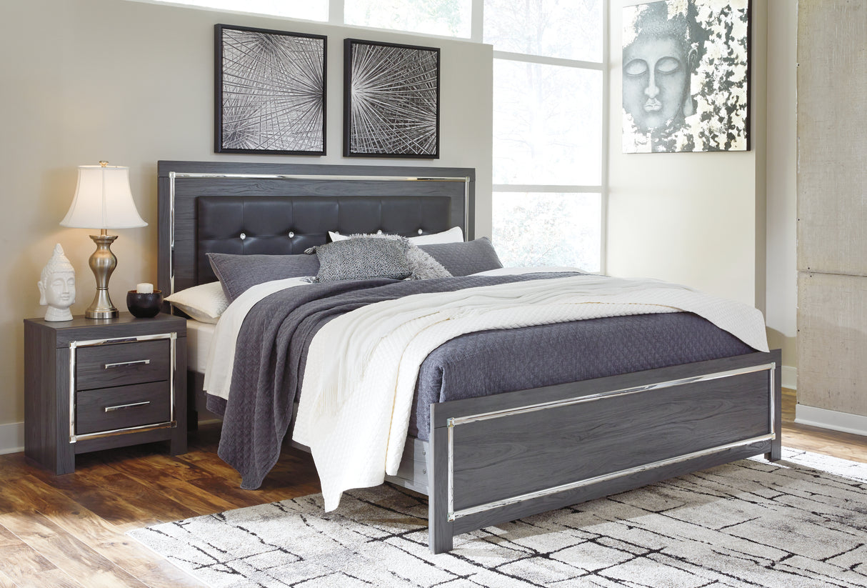 Lodanna Gray LED Upholstered Panel Bedroom Set from Ashley - Luna Furniture