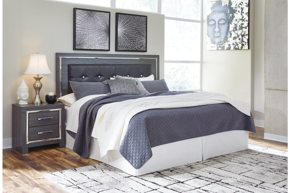 Lodanna Gray King LED Upholstered Panel Bed from Ashley - Luna Furniture