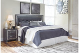 Lodanna Gray King LED Upholstered Panel Bed from Ashley - Luna Furniture