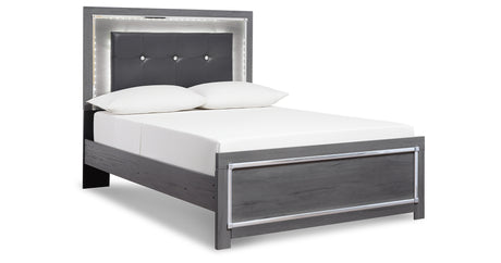 Lodanna Queen Panel Bed with Mirrored Dresser, Chest and 2 Nightstands in Gray from Ashley Furniture - Luna Furniture