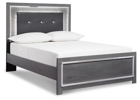 Lodanna Gray Full LED Upholstered Panel Bed from Ashley - Luna Furniture