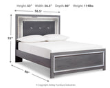 Lodanna Gray Full LED Upholstered Panel Bed from Ashley - Luna Furniture