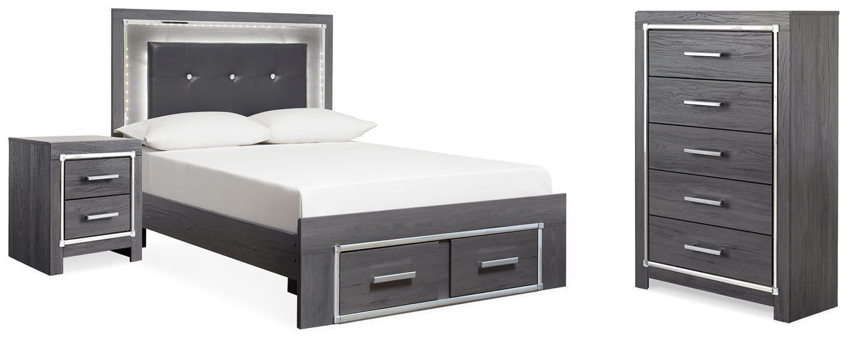 Lodanna Gray LED Storage Youth Panel Bedroom Set from Ashley Furniture - Luna Furniture