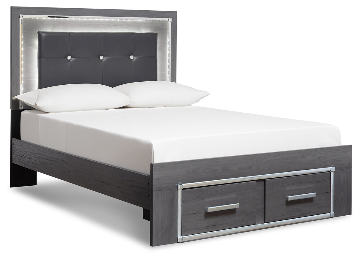 Lodanna Gray LED Storage Youth Panel Bedroom Set from Ashley Furniture - Luna Furniture