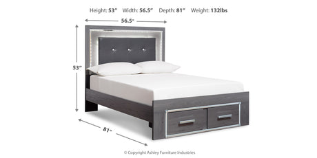 Lodanna Full Upholstered Panel Storage Bed and Chest from Ashley - Luna Furniture