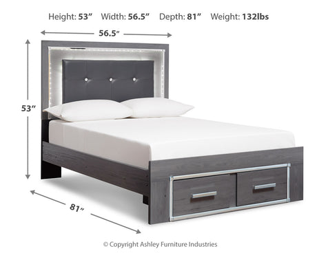Lodanna Gray Full Storage Bed, Chest and Nightstand from Ashley Furniture - Luna Furniture