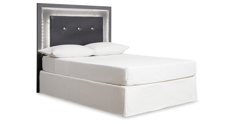 Lodanna Full Upholstered Panel Headboard Bed with Mirrored Dresser and Chest in Gray from Ashley Furniture - Luna Furniture