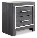 Lodanna Queen Panel Bed with 2 Storage Drawers, Dresser, Mirror and Nightstand in Gray from Ashley - Luna Furniture
