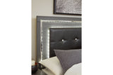Lodanna Gray Queen LED Upholstered Panel Bed from Ashley - Luna Furniture