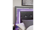 Lodanna Gray Queen LED Upholstered Panel Bed from Ashley - Luna Furniture