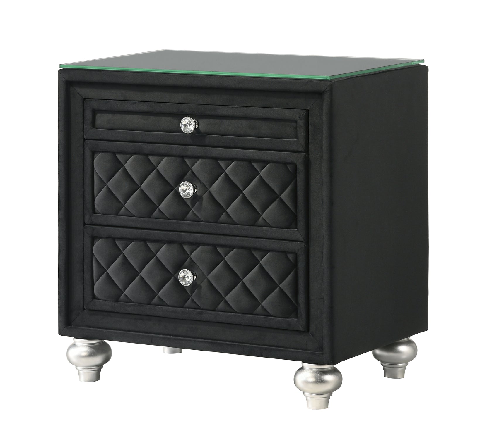 Cameo Black Nightstand from Crown Mark - Luna Furniture