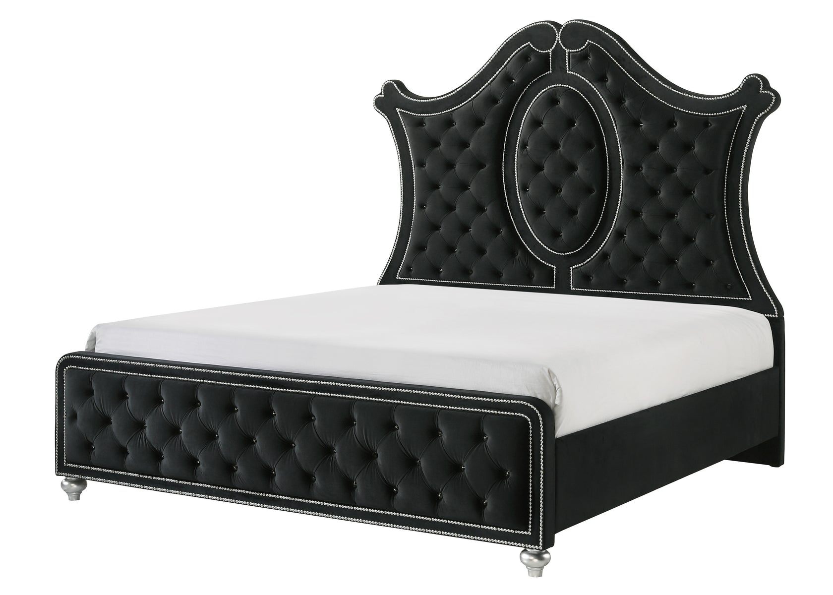 Cameo Black Upholstered Panel Bedroom Set from Crown Mark - Luna Furniture