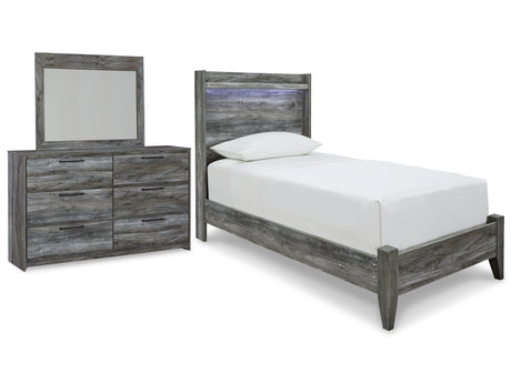 Baystorm Gray Twin Panel Bed, Dresser and Mirror from Ashley Furniture - Luna Furniture