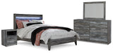 Baystorm Gray LED Panel Bedroom Set from Ashley Furniture - Luna Furniture