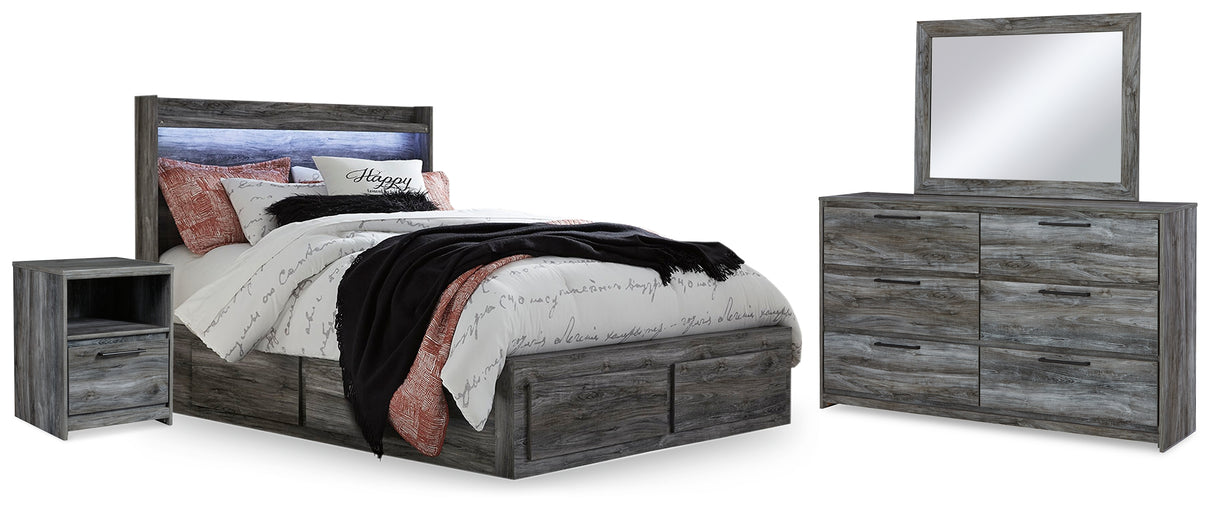 Baystorm Gray LED Storage Platform Bedroom Set with 6 Drawers from Ashley Furniture - Luna Furniture