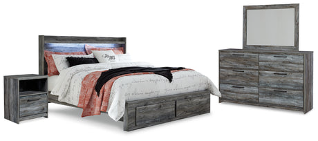 Baystorm Gray LED Storage Platform Bedroom Set from Ashley - Luna Furniture