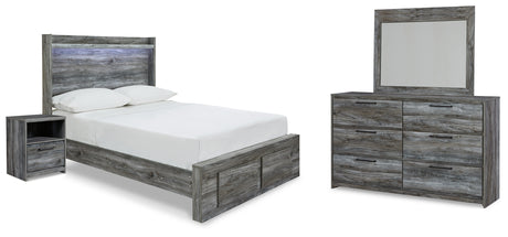 Baystorm Gray LED Storage Youth Platform Bedroom Set from Ashley Furniture - Luna Furniture