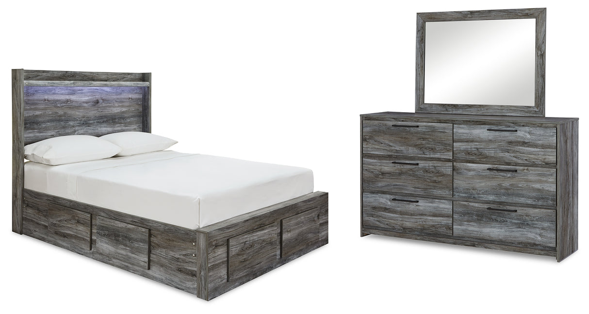 Baystorm Gray LED Storage Youth Platform Bedroom Set with 6 Drawers from Ashley Furniture - Luna Furniture