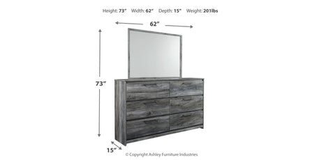 Baystorm Gray King Panel Bed, Dresser, Mirror and Chest from Ashley - Luna Furniture