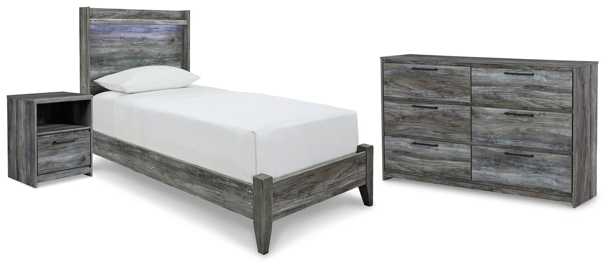 Baystorm Gray Twin Panel Bed, Dresser and Nightstand from Ashley Furniture - Luna Furniture