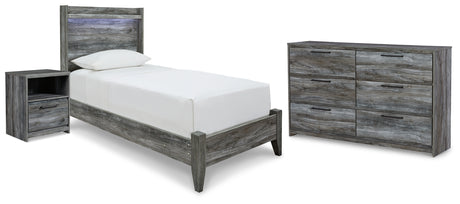 Baystorm Gray Twin Panel Bed, Dresser and Nightstand from Ashley - Luna Furniture