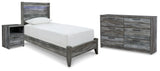 Baystorm Gray LED Youth Panel Bedroom Set from Ashley - Luna Furniture