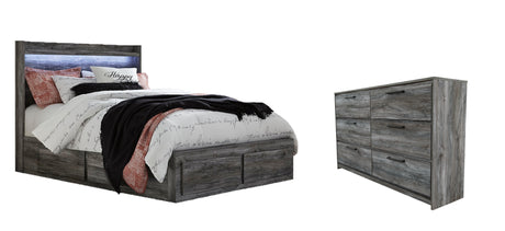 Baystorm Gray Queen Panel Bed with 6 Storage Drawers with Dresser from Ashley Furniture - Luna Furniture