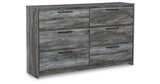 Baystorm King Panel Headboard Bed with Dresser in Gray from Ashley Furniture - Luna Furniture