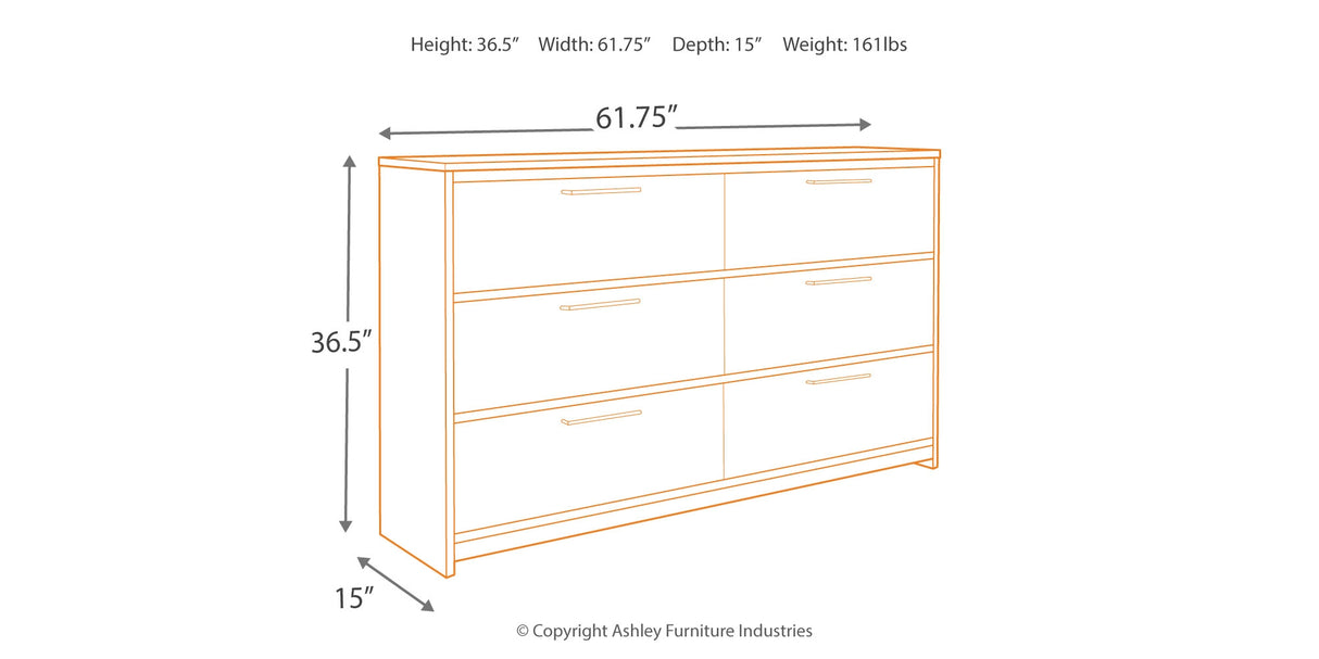 Baystorm Full Panel Bed with Dresser in Gray from Ashley - Luna Furniture