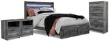 Baystorm King Panel Storage Bed, Chest and 2 Nightstands from Ashley - Luna Furniture