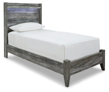 Baystorm Gray Twin Panel Bed, Dresser, Mirror and Nightstand from Ashley - Luna Furniture