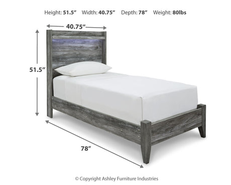 Baystorm Gray Twin Panel Bed, Dresser and Nightstand from Ashley - Luna Furniture