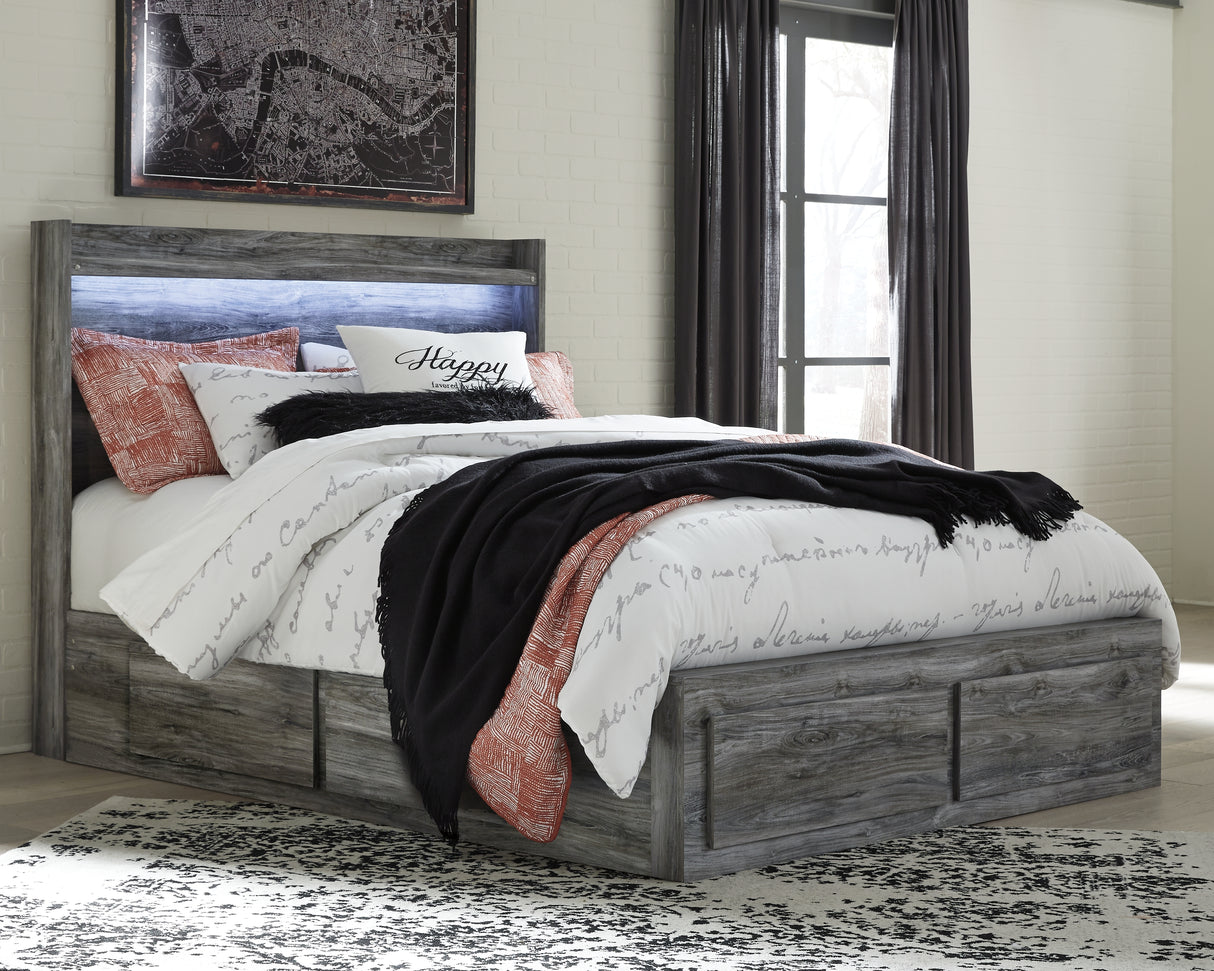 Baystorm Gray LED Storage Platform Bedroom Set with 6 Drawers from Ashley Furniture - Luna Furniture