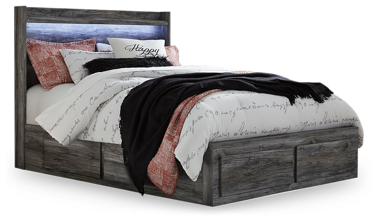 Baystorm Gray LED Storage Platform Bedroom Set with 6 Drawers from Ashley Furniture - Luna Furniture