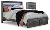 Baystorm Queen Panel Bed with 2 Storage Drawers and Chest in Gray from Ashley - Luna Furniture
